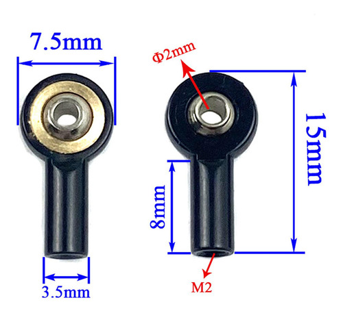 Generic 20 Piezas M2 Rótula Rótula Hebilla Extremo De Barra