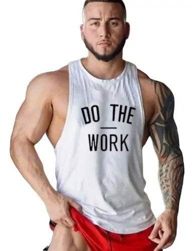 Camiseta Deportiva Gym Hombre Letra Estampado Playera Fit