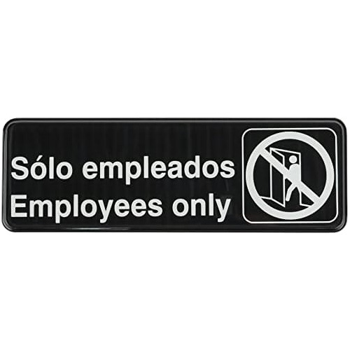 Señal  Solo Empleados  Español E Inglés Adhesivo, 9 ...