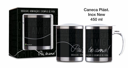 Caneca Plástica Inox - Pai Black New