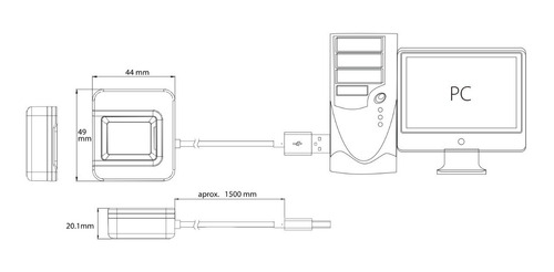 Zk Slk20r Lector Biometrico Con Sensor Optico 500dpi Usb 2.0