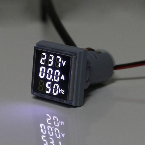 3x Square Led Voltímetro Digital Amperímetro Hertz Medidor