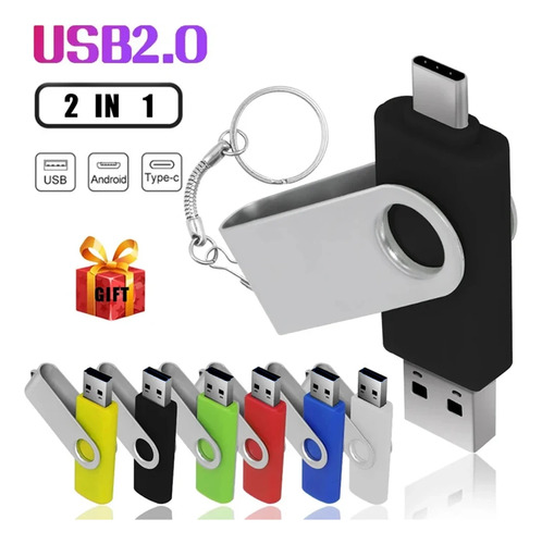 Pendrive 16gb Usb 2.0 Memoria Usb De Plástico Type-c Orange