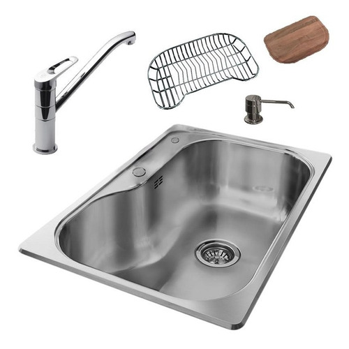 Bacha Johnson Cocina Luxor Si71 A 3 Acc + Griferia Fv Cs6754