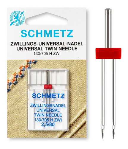 Agujas Schmetz Gemelas Universal X 1 Unidad - Maquina Recta 
