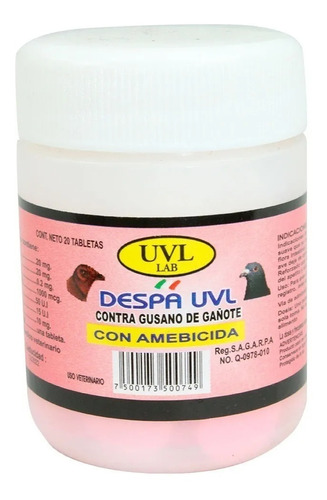 Desparasitante Para Gallos Desparasitec Uvl 20 Tabs