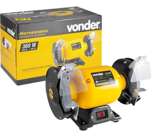 Moto Esmeril De Bancada 6 Pol 360w Com 2 Rebolos Vonder 220v