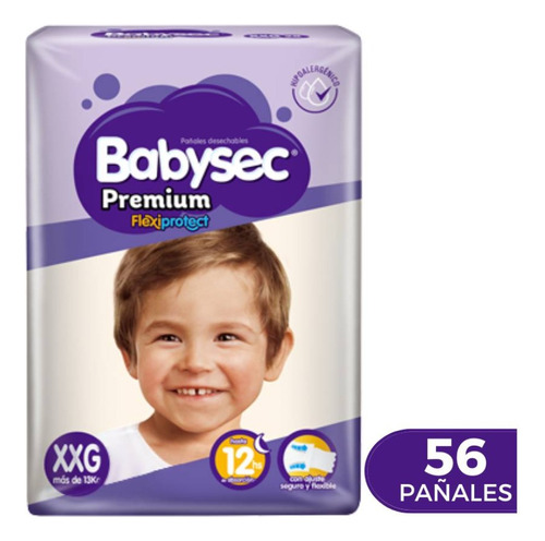 Pañales Babysec Premium Flexiprotect 56 Un Xxg