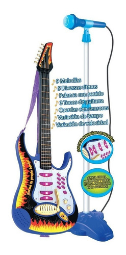 El Duende Azul Guitarra Con Microfono De Pie Art 6317