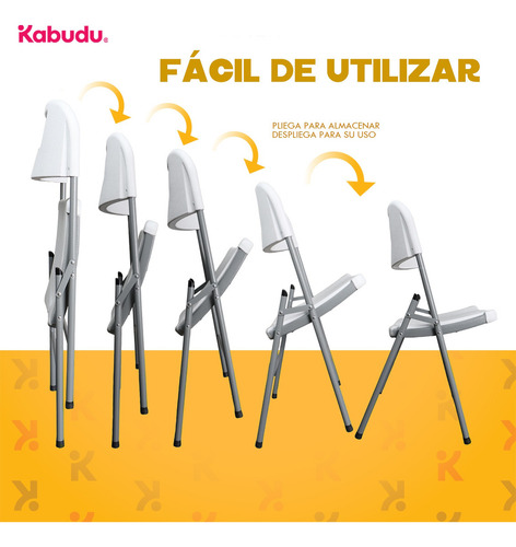 Kit 6 Sillas Plegables Plástico Resistentes Jardín Eventos