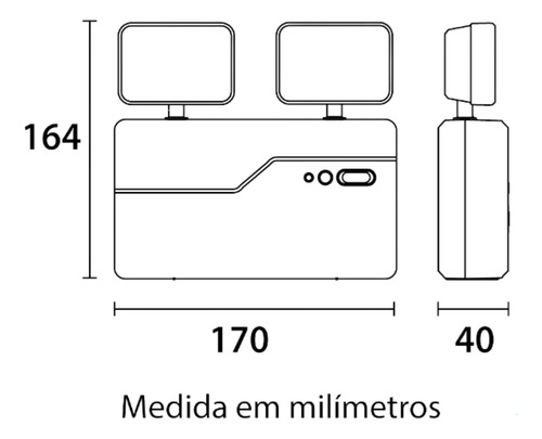 Luminária Bloco Emergência Led 2200 Lumens 2 Faróis Led 10w