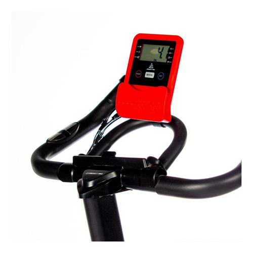 Bicicleta fija UrbanFit Pro 18 kg Cardio spinning color rojo