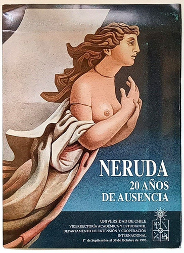 Pablo Neruda 20 Años Ausencia Afiche Hojas Poesía