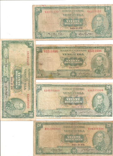 Billetes De 20 Bolívares Y Z