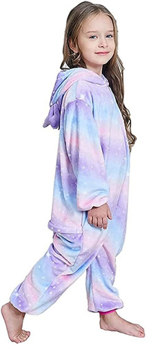 Hermosa Pijama Enteriza Unicornio Felpa/peluche Para Niñas 