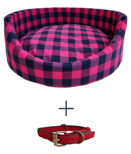 Pack Cucha Para Perro Chico Redondo + Collar Lola Pets