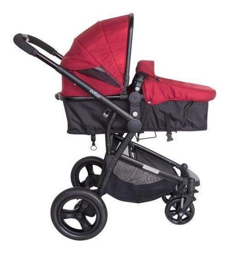 Coche Con Moises 2 En 1 Fazio Deluxe Evezo Rojo