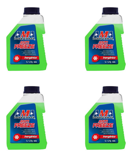 Kit 4 Liquidos Refrigerantes Antifreeze Ama Inorganico Verde