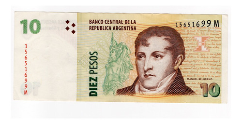 Ltbs010. Billete De 10 Pesos, De 2011, Serie M, Bot 3437