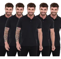 Comprar Kit 5 Camisas Masculina Gola Polo Lisa Slim Premium Casual
