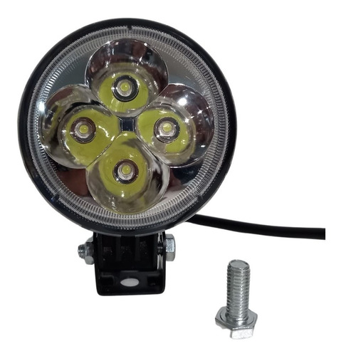 Faro Neblinero Redondo 4 Led 12w 12/24v Auto Moto Camioneta