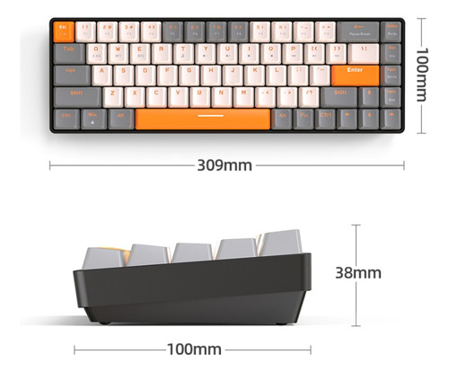 Ziyou Lang K68 Keypad, Style: Green Shaft Version (gray)