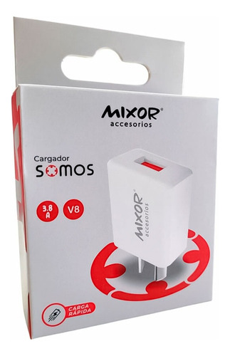 Cargador De Pared Cabezal 3.8a + Cable V8 / Micro Usb 1m Blanco