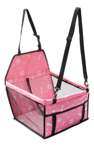 Pet Car Booster Con Estampado De Huesos Rosas, 40 X 30 X 25