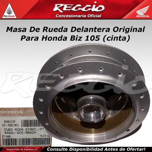 Masa De Ruelda Delantera Original Para Honda Biz 105 -reggio