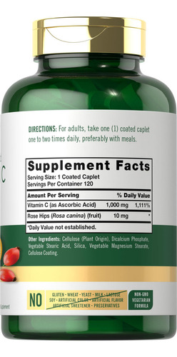Carlyle Vitamina C 1000mg 120 Cápsulas Vegetariano