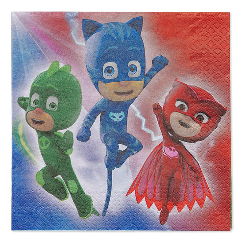 Servilletas De Almuerzo Pj Masks, 16 Piezas, Decoración Para