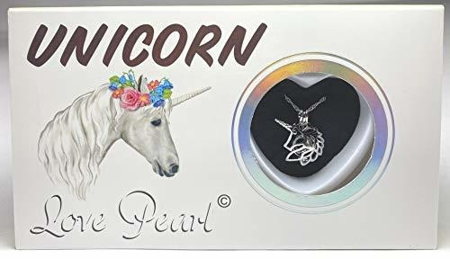 Kit Collar Unicornio Perla Cultivada Con Cadena Acero 16 