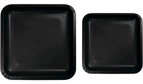 100 Count Square Black Paper Plates | 509 Dinner Paper Plate
