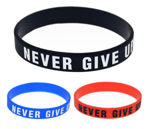 3 Pulseras Never Give Up Crossfit Gym Nunca Te Rindas