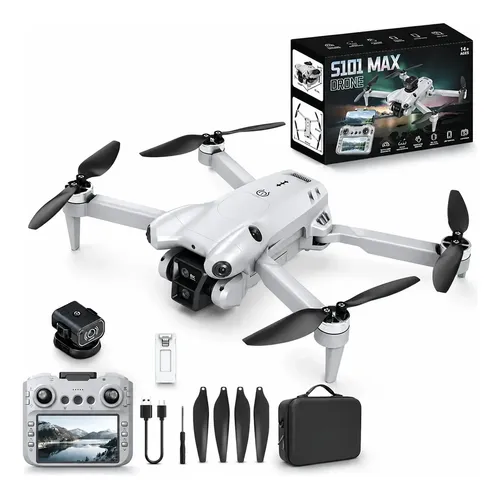 Drone S101 Max 4k Câmera Dupla Tela No Controle 2 Baterias