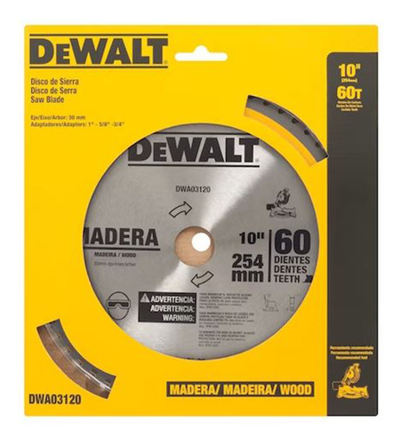 Lamina Disco Serra Esquadria 60d Madeira Dewalt 10 254mm