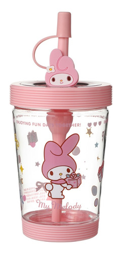Vaso Tapa Tag Y Popote Hello Kitty 535ml Sanrio Miniso