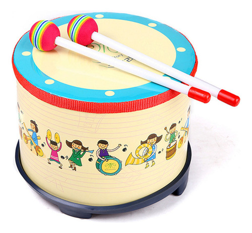 Tambor Para Niños Pequeños, Juguetes De Madera De Abedul Par