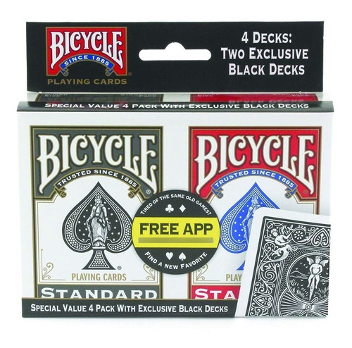 Imagen 1 de 2 de Set 4 Barajas Bicycle Cartas Profesionales Envío Gratis