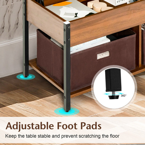 Mesa D Centro Elevable Con Cajones Y Compartimento Gpl Café