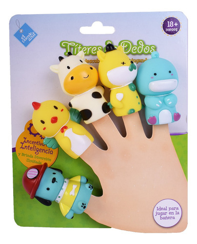 Imagen 1 de 6 de Titeres De Dedos Infantil De Bañera Para Bebe El Duende Azul