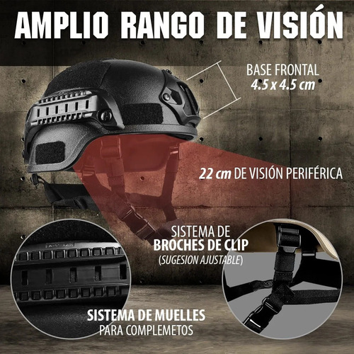 Casco Táctico Militar Para Moto Y Bicicleta Gotcha Flip Swat