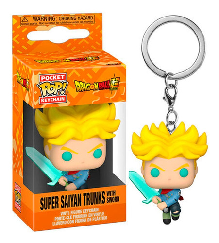 Funko Pop Keychain Dragon Ball Super Saiyan Trunks With Swor