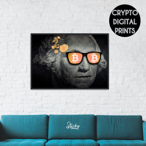 Lamina Imprimible Poster Cuadro Bitcoin Moneda Cripto