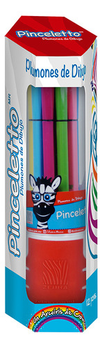 Marcador Base Agua Zebra 12 Colores Delgados Pinceletto