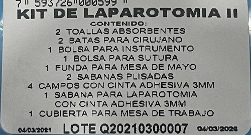 Imagen 2 de 5 de Kit De Laparotomia Quest