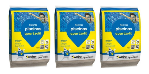 Rejunte Piscina Quartzolit 5kg Azul Cobalto Kit 3 Peças