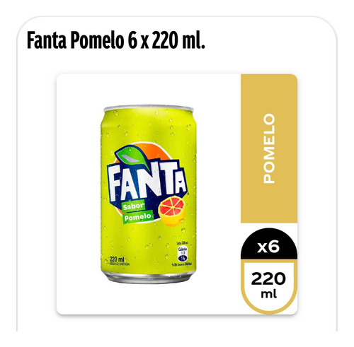 Fanta Pomelo - Pack X 6 Latas Mini - Ex Quatro Pomelo