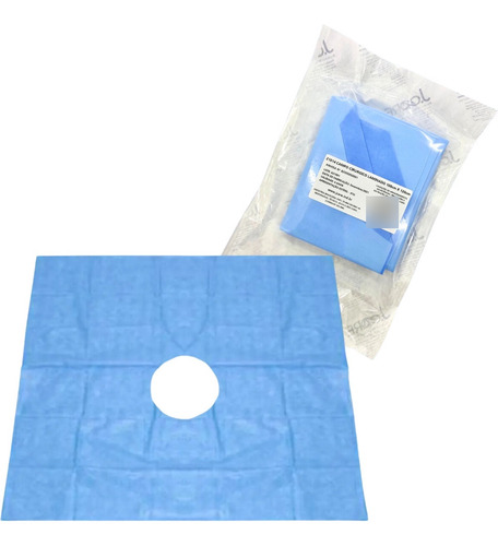 Campo Cirúrgico Sms Fenestrado Estéril 50x50 Kit C/ 100 Un