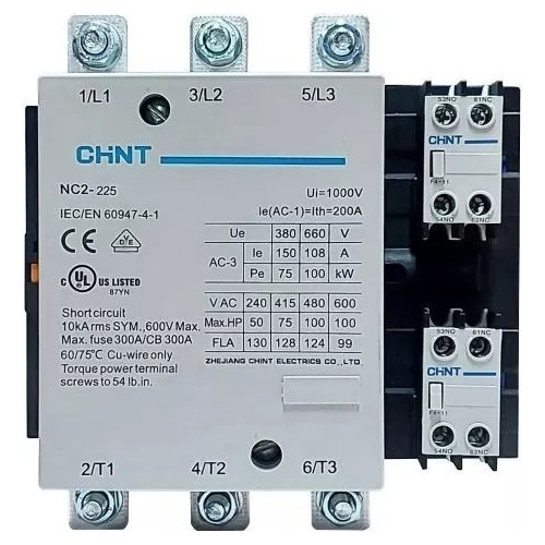 Contactor Electrico Chint Nc2 225amp Bobina 220v